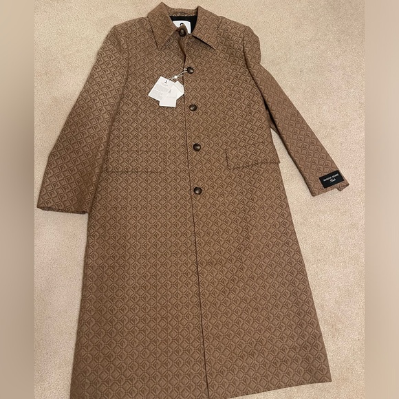 Marine Serre Moon Diamant Jacquard Longline Coat, size small NWT - Picture 4 of 11